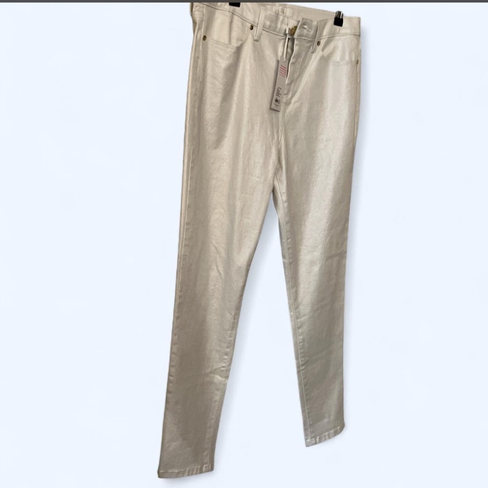 Lilly Pulitzer Cream Metallic Skinny Jeans